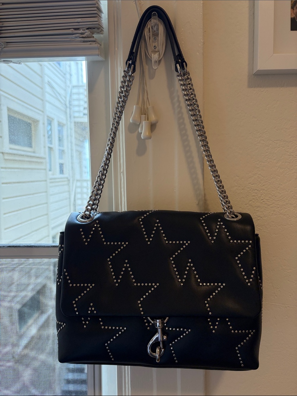 Rebecca Minkoff Eddie Studded Star Chain-Handle Shoulder Bag